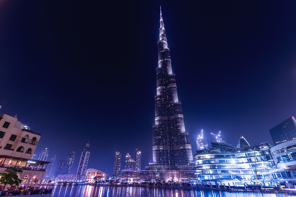 Burj Khalifa at night, Dubai.