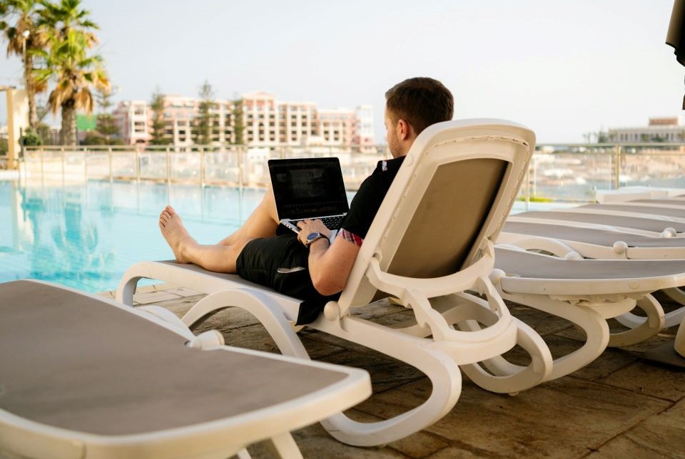 Man using laptop