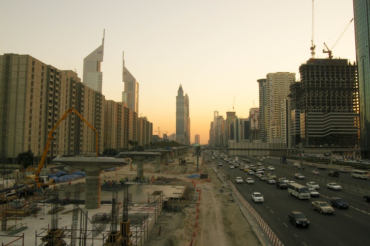 View on Sheikh al zayed road of Dubai, UAE.