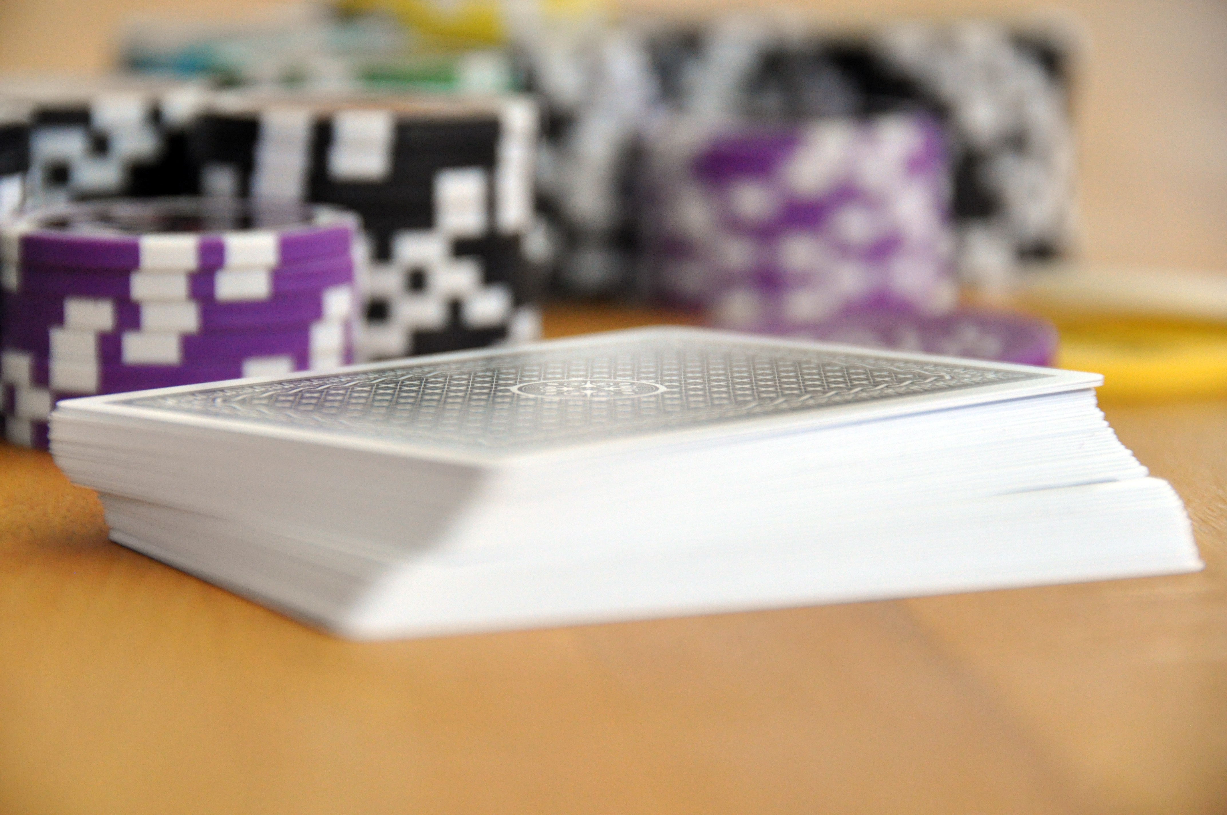 playing card and poker chips